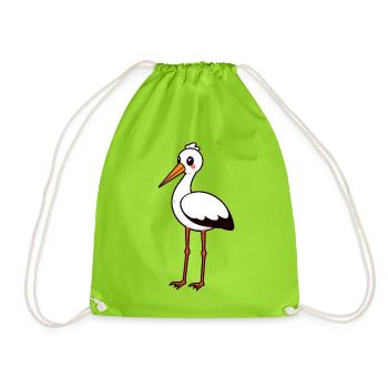 Cigogne - Sac de sport léger - vert néon - Devant