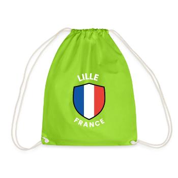 Petit caractère du Bouclier de France - Sac de sport léger - vert néon - Devant