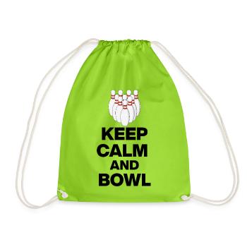 KEEP CALM AND BOWL, STRIKE MEISTER! PIN SNIPER - Turnbeutel - Neongrün - Vorne