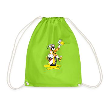 Beer, Wiltsch, Old Year's Week, Switzerland, Cool, Party - Drawstring Bag - neon green - Front