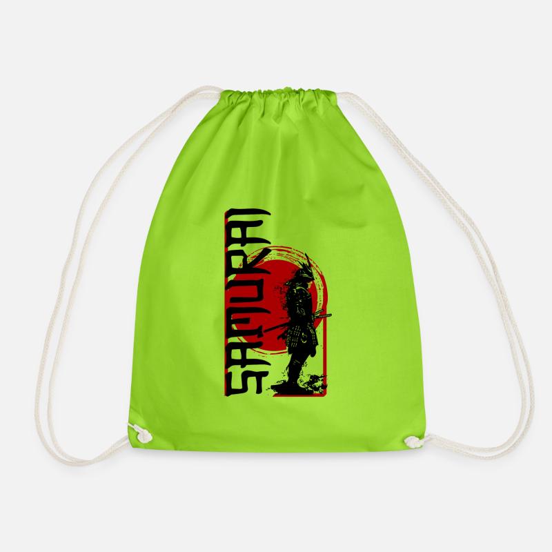 samurai - Drawstring Bag - neon green
