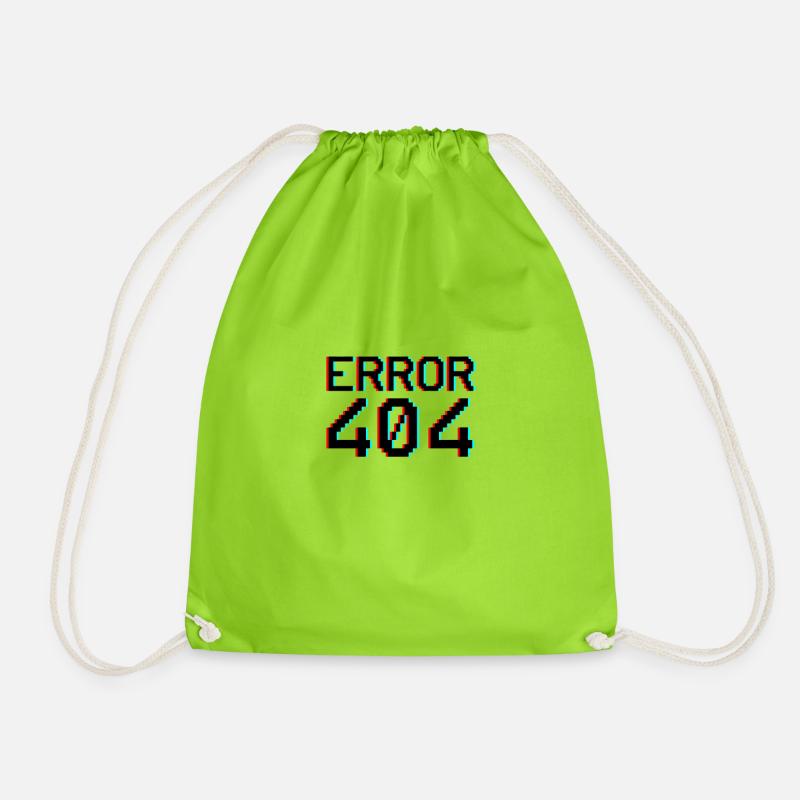 ERROR 404 - Drawstring Bag - neon green