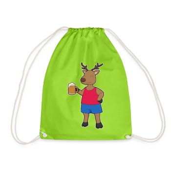 Bière de venaison - Sac de sport léger - vert néon - Devant