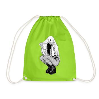 Silhouette gothique Pin-up Fantôme - Sac de sport léger - vert néon - Devant