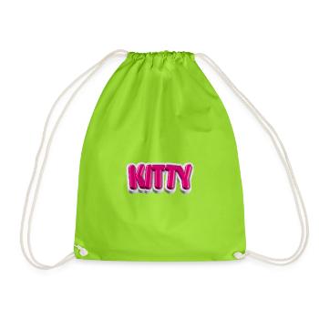 KITTY – 3D typography for cat lovers - Drawstring Bag - neon green - Front