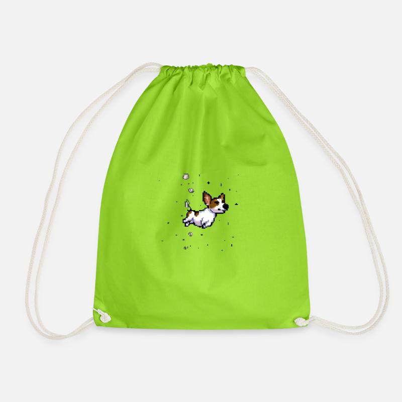 Jack Russell Terrier - Drawstring Bag - neon green