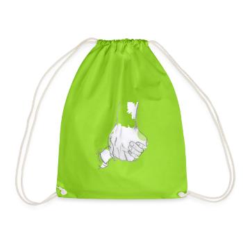 my children, my strength - Drawstring Bag - neon green - Front