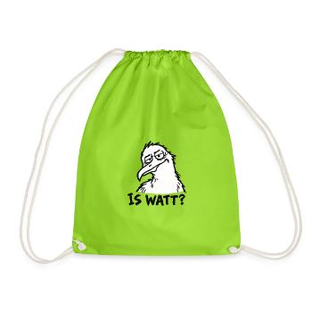 IS WATT? – Misstrauische Möwe - Turnbeutel - Neongrün - Vorne