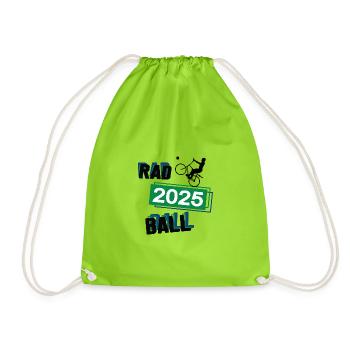 Radball Spieler Team Turnier Mannschaft in 2025 - Turnbeutel - Neongrün - Vorne