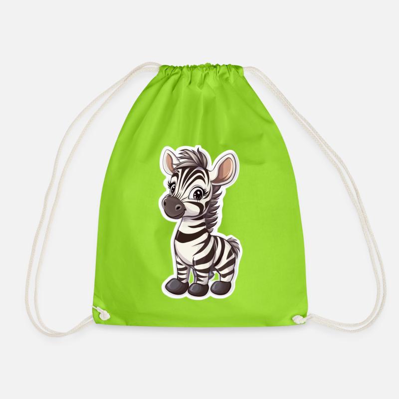 Zebra - Turnbeutel - Neongrün