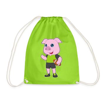 Pig American Football - Drawstring Bag - neon green - Front