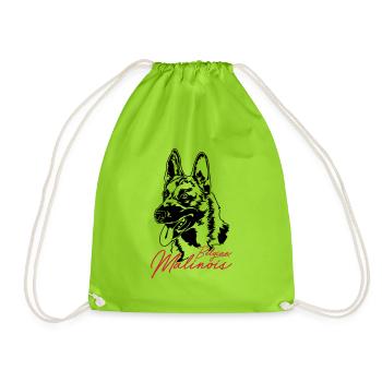 Chien Malinois belge chien de sport chiens Wilsigns - Sac de sport léger - vert néon - Devant