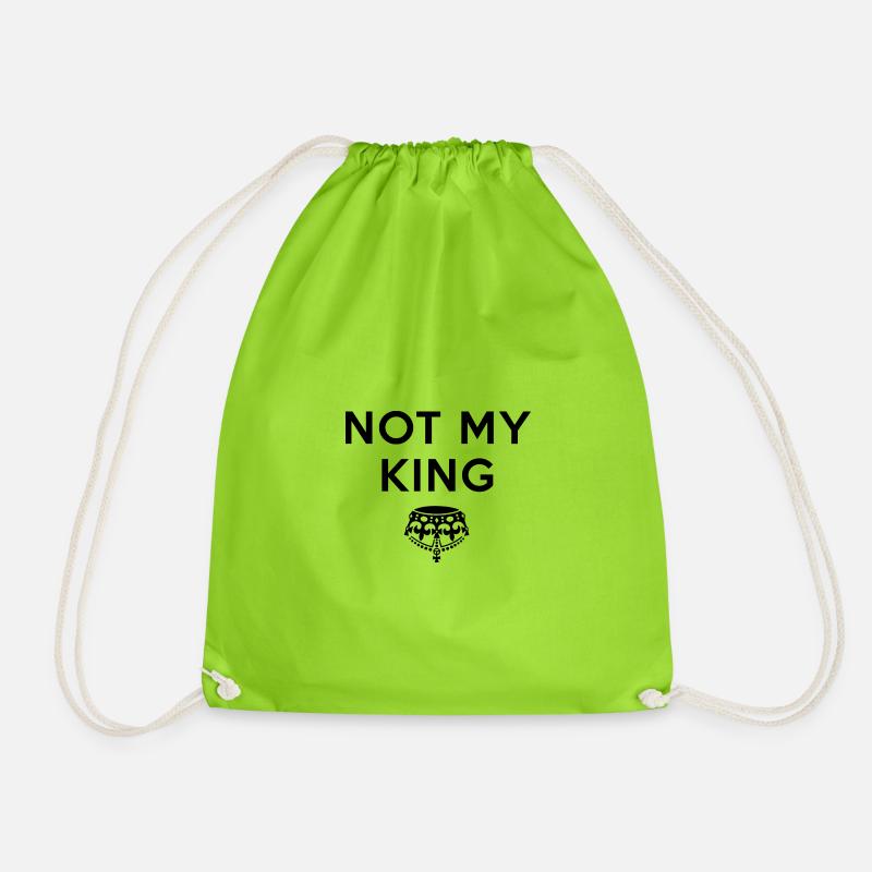 Not my King - Drawstring Bag - neon green