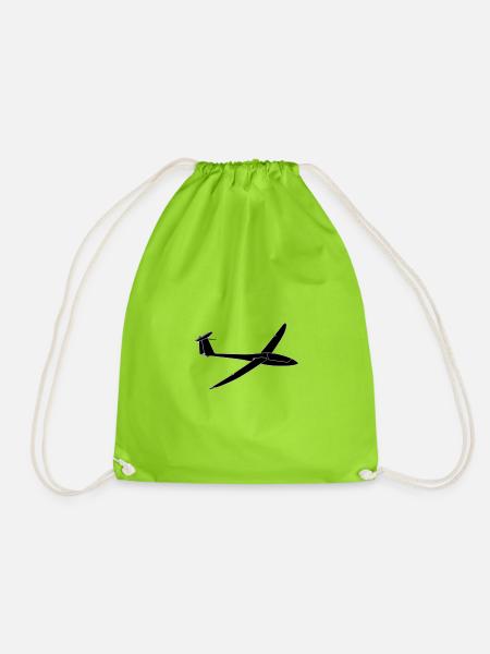 Glider Gliding Gliding Gliding Glider - Drawstring Bag - neon green