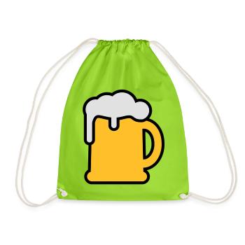 Bierkrung | Beer Mug - Drawstring Bag - neon green - Front