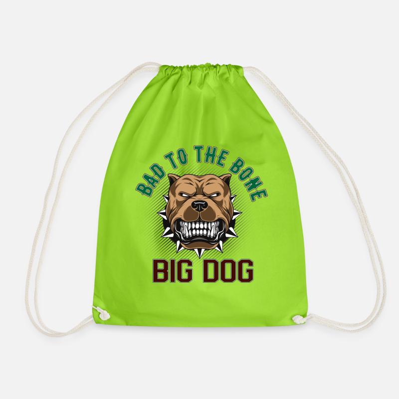 Big Dog - Bad To The Bone - Drawstring Bag - neon green