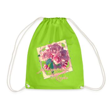 Give Yourself Hope Almond Blossoms - Drawstring Bag - neon green - Front