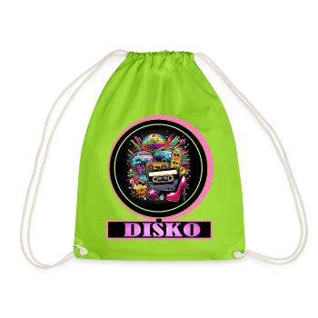 Disco Retro Cassette Neon Gloss - Sac de sport léger - vert néon - Devant