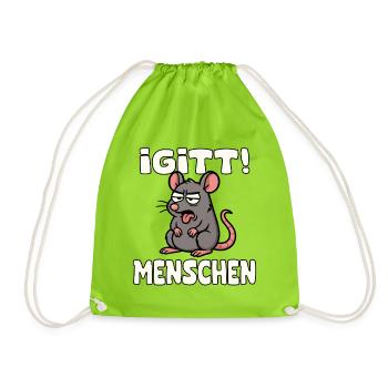 Rat avec Langue iGITt HUMANS - Sac de sport léger - vert néon - Devant