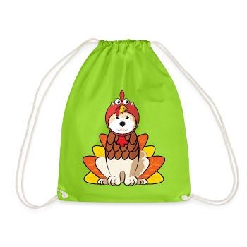 Hokkaido chien Thanksgiving Turquie Costume chien Maman - Sac de sport léger - vert néon - Devant