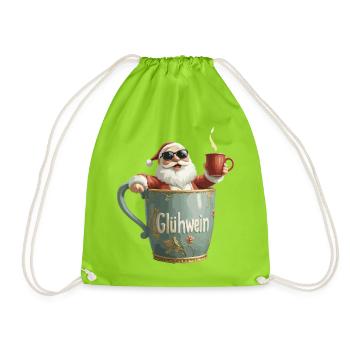 Vin chaud Père Noël Père Noël Mug - Sac de sport léger - vert néon - Devant