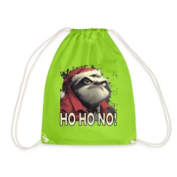 Ho Ho No Weihnachts Faultier - Turnbeutel - Neongrün - Vorne