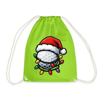 Lustiger Weihnachtsgolfball für Golfspieler - Turnbeutel - Neongrün - Vorne