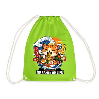 Ramen Is Life - Drawstring Bag - neon green - Front