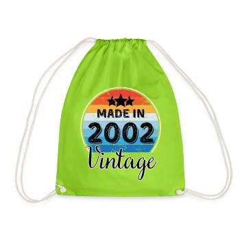 Vintage Geburtstagsgeschenk 2002 - Turnbeutel - Neongrün - Vorne