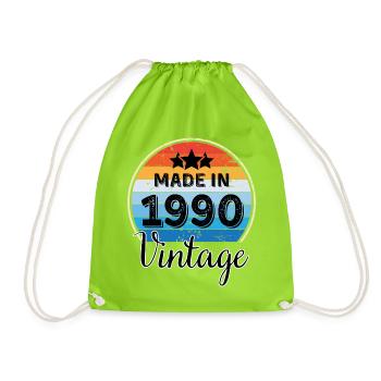 Made in 1990 Vintage Anniversaire - Sac de sport léger - vert néon - Devant