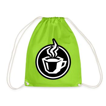 Coffee Cup Icon - Drawstring Bag - neon green - Front
