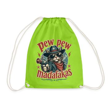 Pew Pew Madafakas Katze - Turnbeutel - Neongrün - Vorne