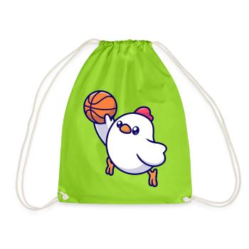 Basketball Chick Pop Art - Drawstring Bag - neon green - Front