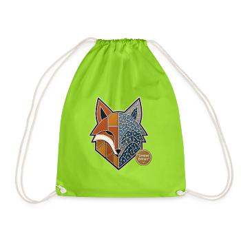 Fuchs Wikinger Runen Nordische Mythologie Pin - Turnbeutel - Neongrün - Vorne