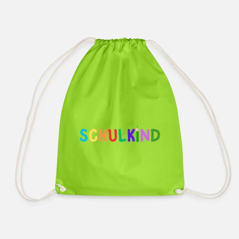 Schulkind 2023 - Einschulung - Erster Schultag - Turnbeutel - Neongrün