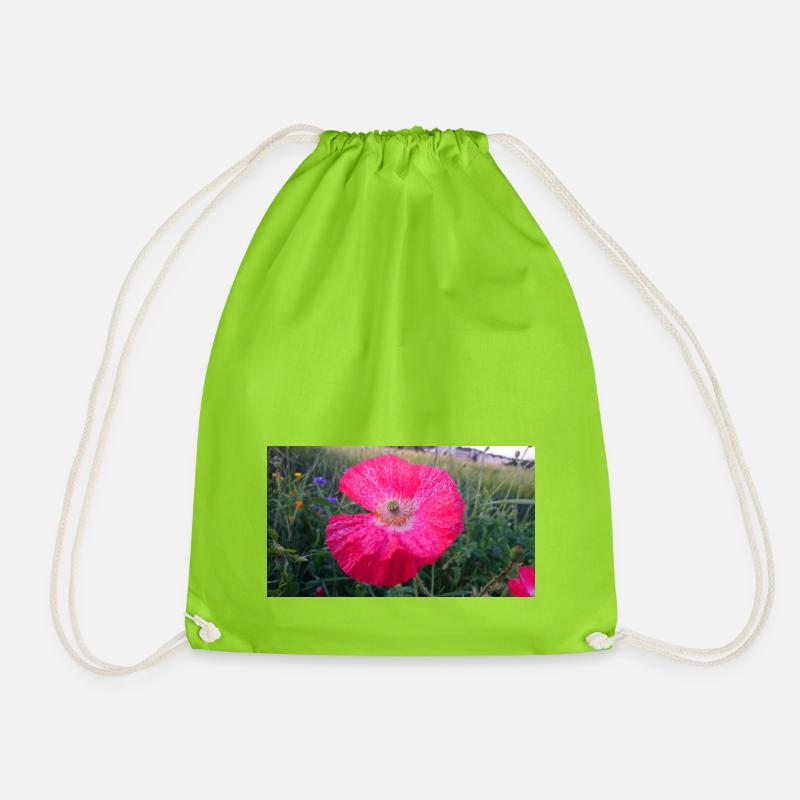 Rote Blume - Turnbeutel - Neongrün