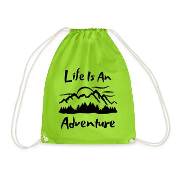 Mountains, nature, adventure - Drawstring Bag - neon green - Front