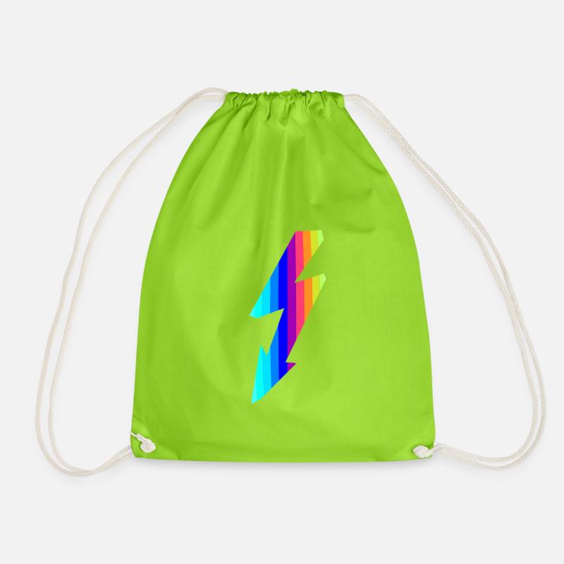 Flash of rainbow colors, Blitz aus Regenbogenfarbe - Turnbeutel - Neongrün