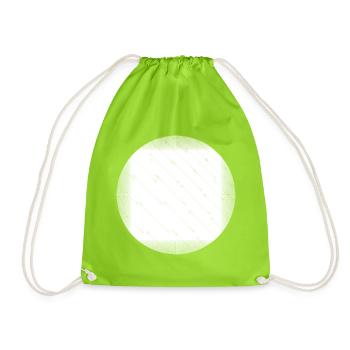 White round, white round. - Drawstring Bag - neon green - Front