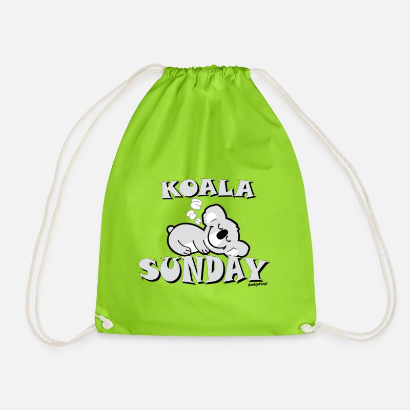 Smileyworld Koala Sunday Smiley - Drawstring Bag - neon green