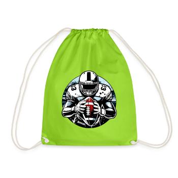American Football Ball Touchdown - raffstaff ® - Drawstring Bag - neon green - Front