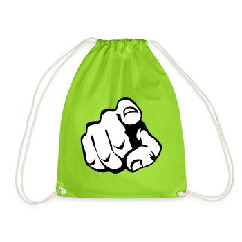60 Zeigefinger - Turnbeutel - Neongrün - Vorne