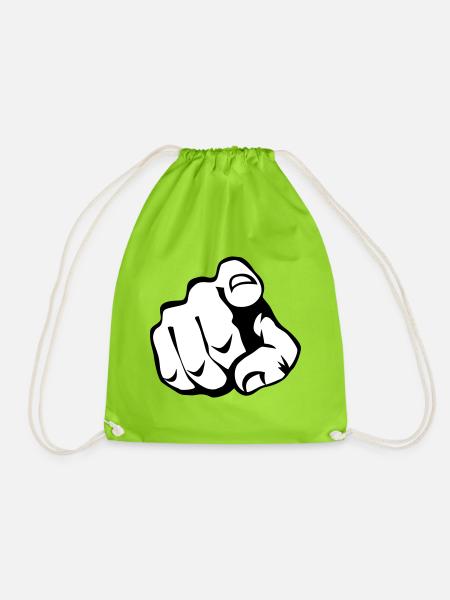 60 Zeigefinger - Turnbeutel - Neongrün