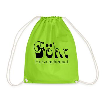 L’île natale du cœur Föhr - Sac de sport léger - vert néon - Devant