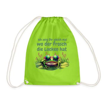 frosch locken - Turnbeutel - Neongrün - Vorne