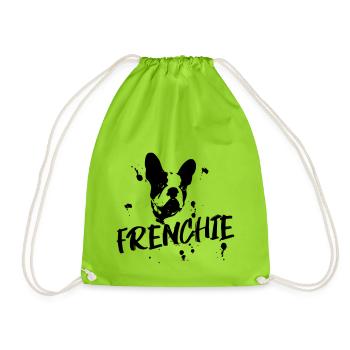 Bouledogue français / Frenchie / French Bulldog - Sac de sport léger - vert néon - Devant