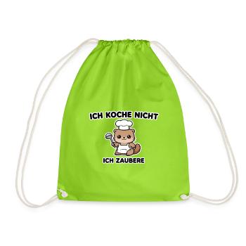 ch koche nicht ich zaubere - Koch Design - Turnbeutel - Neongrün - Vorne