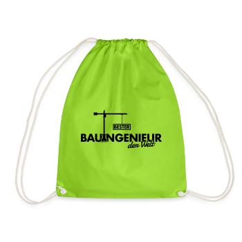 Bauingenieur Ingenieur Kran Bester Welt - Turnbeutel - Neongrün - Vorne