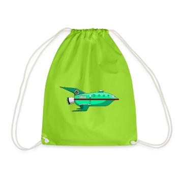 Planet ship of the future - Drawstring Bag - neon green - Front