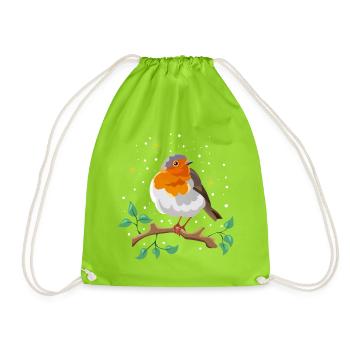 robin - Drawstring Bag - neon green - Front